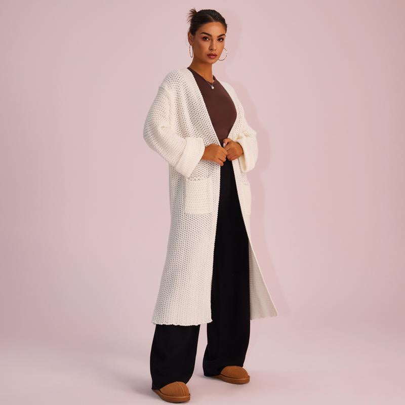 Stylish and Cozy Joyfunear Women's Knitted Long Sleeve Hoodie Cardigan for Autumn and Winter with Pockets