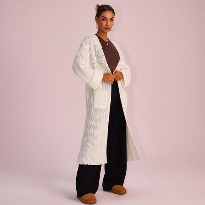 Stylish and Cozy Joyfunear Women's Knitted Long Sleeve Hoodie Cardigan for Autumn and Winter with Pockets