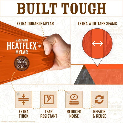 Don’t Die in the Woods - Ultralight Emergency Shelter Tent - Durable Mylar Tube Tent for Survival Situations