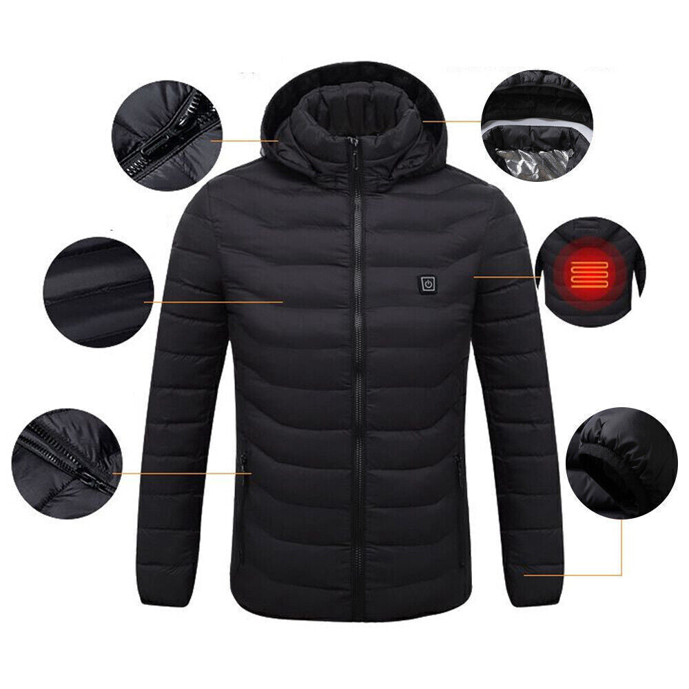 Unisex USB Heated Jacket - Ultimate Winter Warmth with Electric Heating Pad