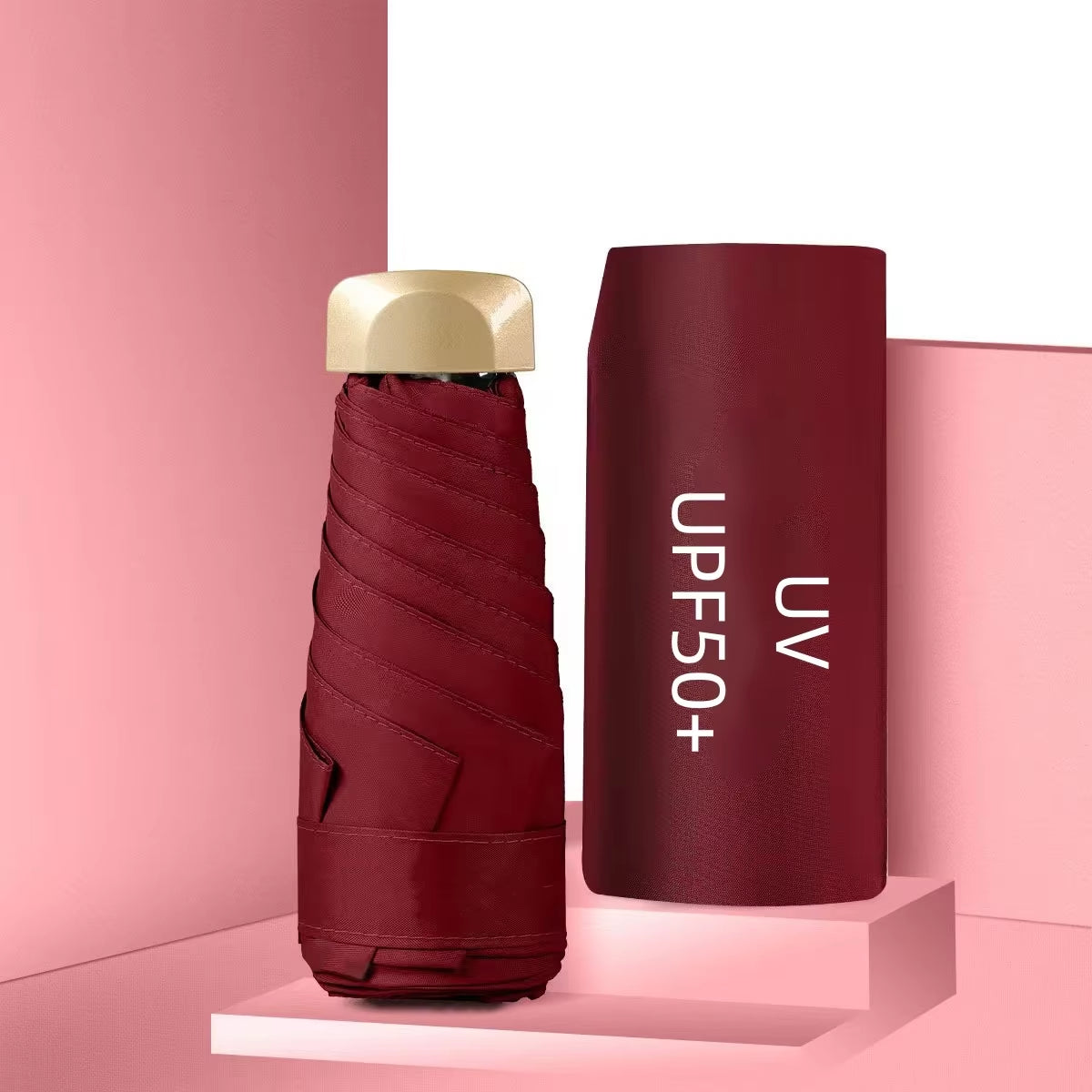 Mini Pocket Umbrella Portable Small Travel Rain Parasol Vinyl Folding Sun Shade Rainproof Umbrella UPF50+ Capsule Umbrellas