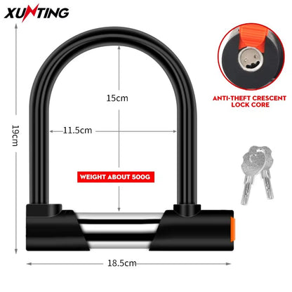 Heavy-Duty U Lock - Ultimate Anti-Theft Solution for Bicycles, Motorcycles, and Scooters