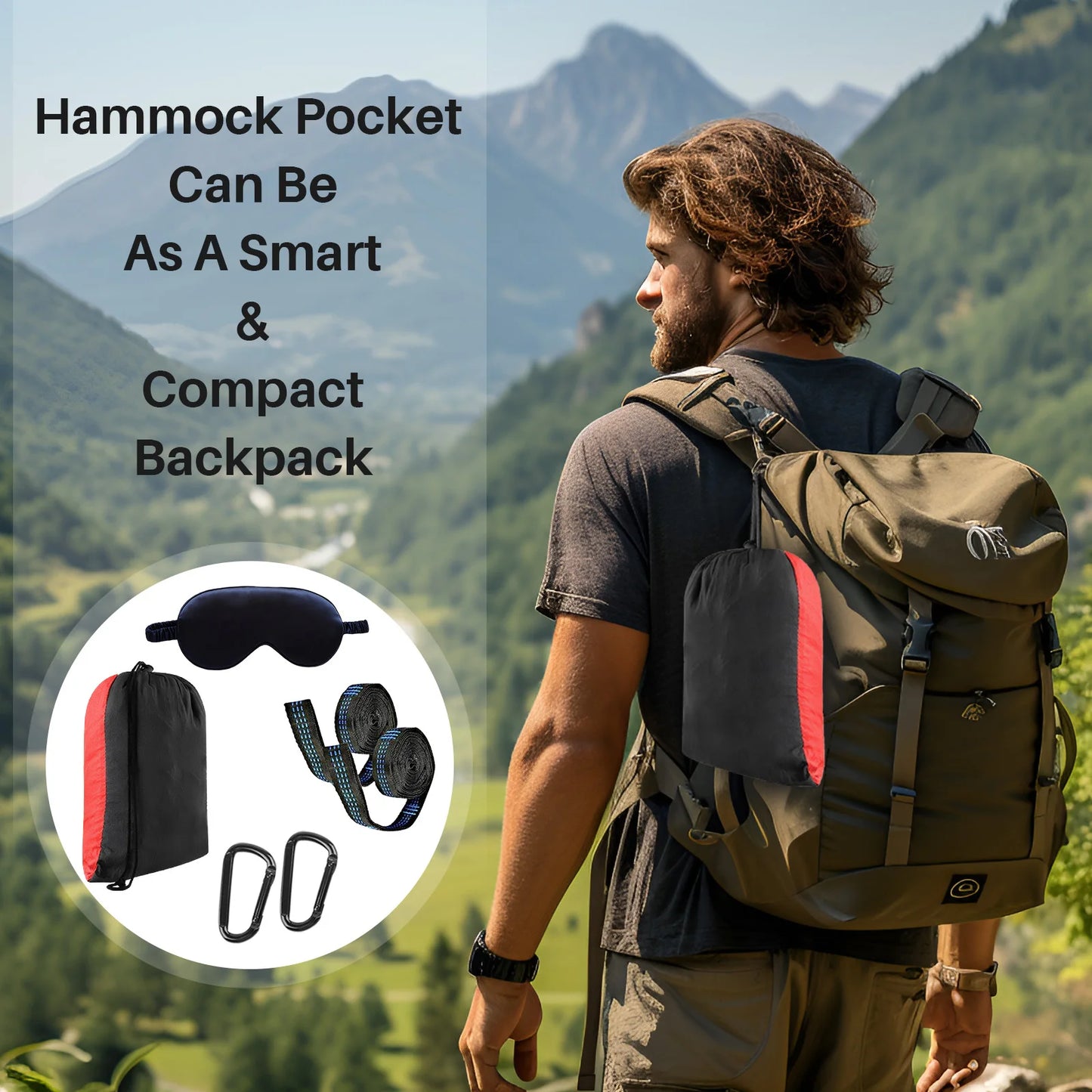 Camping Hammock Portable Hammocks Lightweight Nylon Parachute Hammock with Straps,Camping Gear Must Haves for Travel Hiking