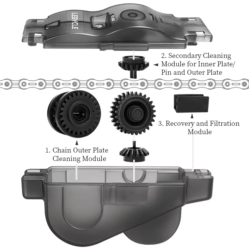 Ultimate MTB Bike Chain Cleaner Tool - Effortless Rust Removal & Maintenance Scrubber