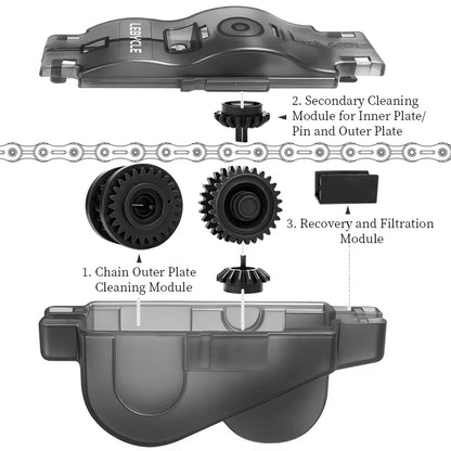 Ultimate MTB Bike Chain Cleaner Tool - Effortless Rust Removal & Maintenance Scrubber