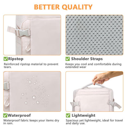 Hap Tim 40L Carry on Travel Backpack Airline Approved – Fits 17” Laptop with Wet & Dry Separation Compartments, Includes Drawstring Bag, Ideal for Weekender, Airplane Travel, Gym, Hiking & Business Trips#Fallfreshness