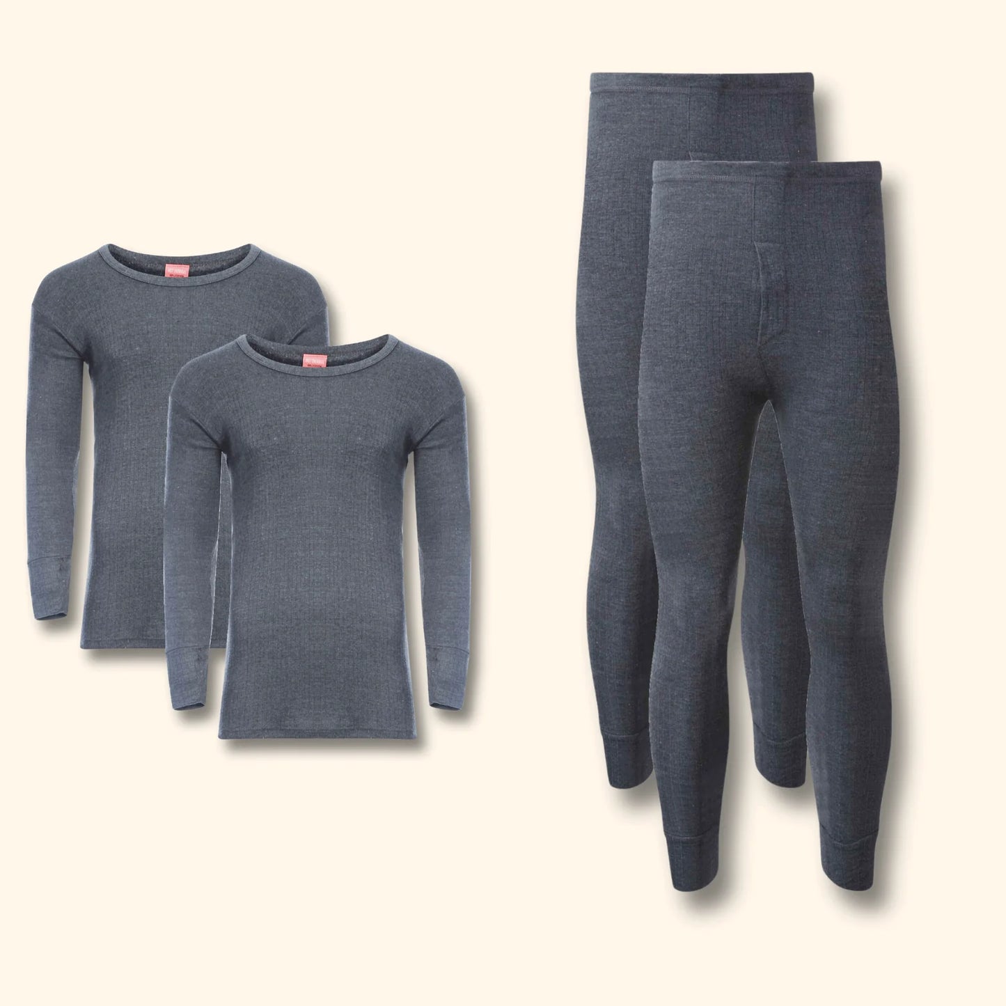 Stay Warm and Comfortable with the 2 Pack Men's Thermal Underwear Set - Long Sleeve Tops & Long John Bottoms for Running, Hiking, and Workwear in White, Black, Grey, and Navy