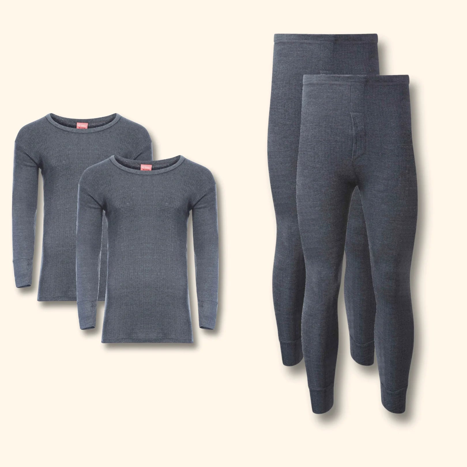 Stay Warm and Comfortable with the 2 Pack Men's Thermal Underwear Set - Long Sleeve Tops & Long John Bottoms for Running, Hiking, and Workwear in White, Black, Grey, and Navy