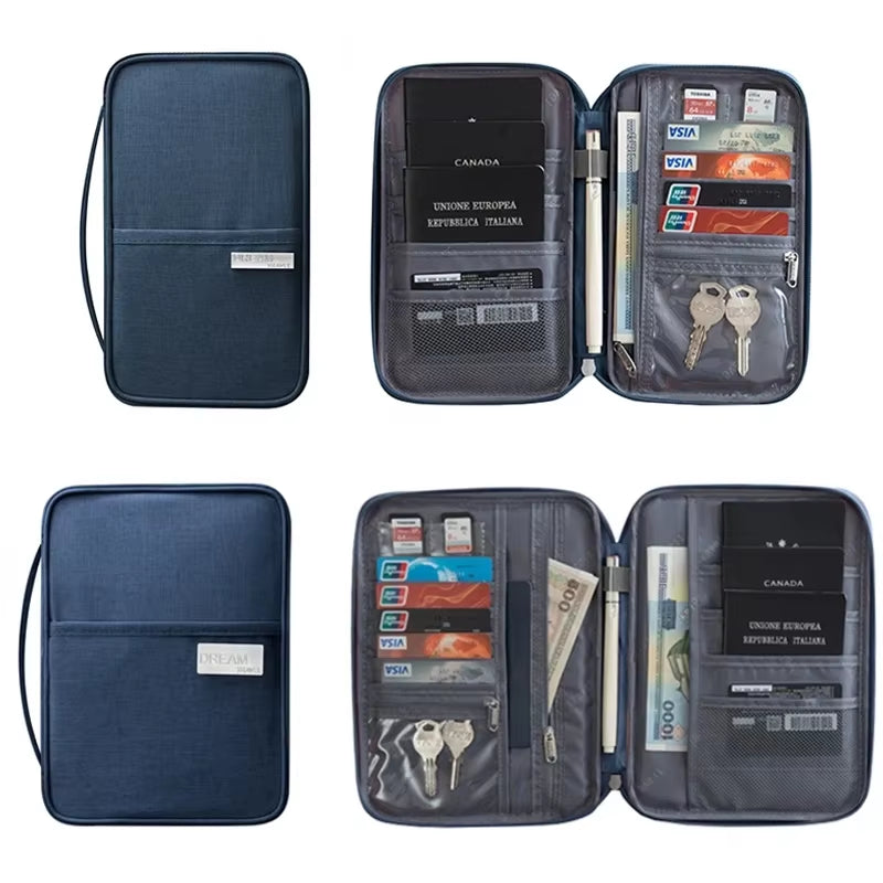 Family Passport Holder & Travel Organizer - Multi-Functional Document Case & Cardholder
