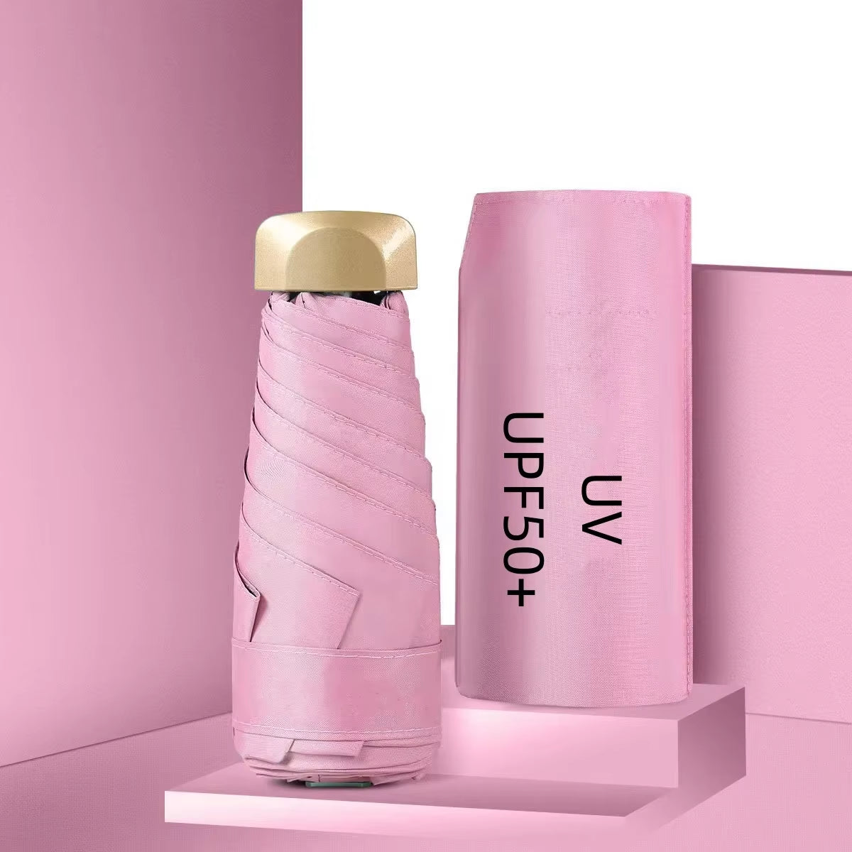 Mini Pocket Umbrella Portable Small Travel Rain Parasol Vinyl Folding Sun Shade Rainproof Umbrella UPF50+ Capsule Umbrellas