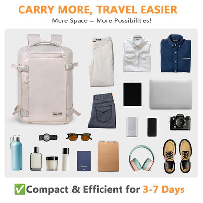 Hap Tim 40L Carry on Travel Backpack Airline Approved – Fits 17” Laptop with Wet & Dry Separation Compartments, Includes Drawstring Bag, Ideal for Weekender, Airplane Travel, Gym, Hiking & Business Trips#Fallfreshness