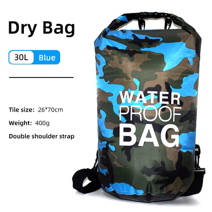 30L 15L Waterproof Dry Bags with Wet Separation Pocket Backpack for Kayaking Boating Swimming Outdoor Sports Bag XAZ9